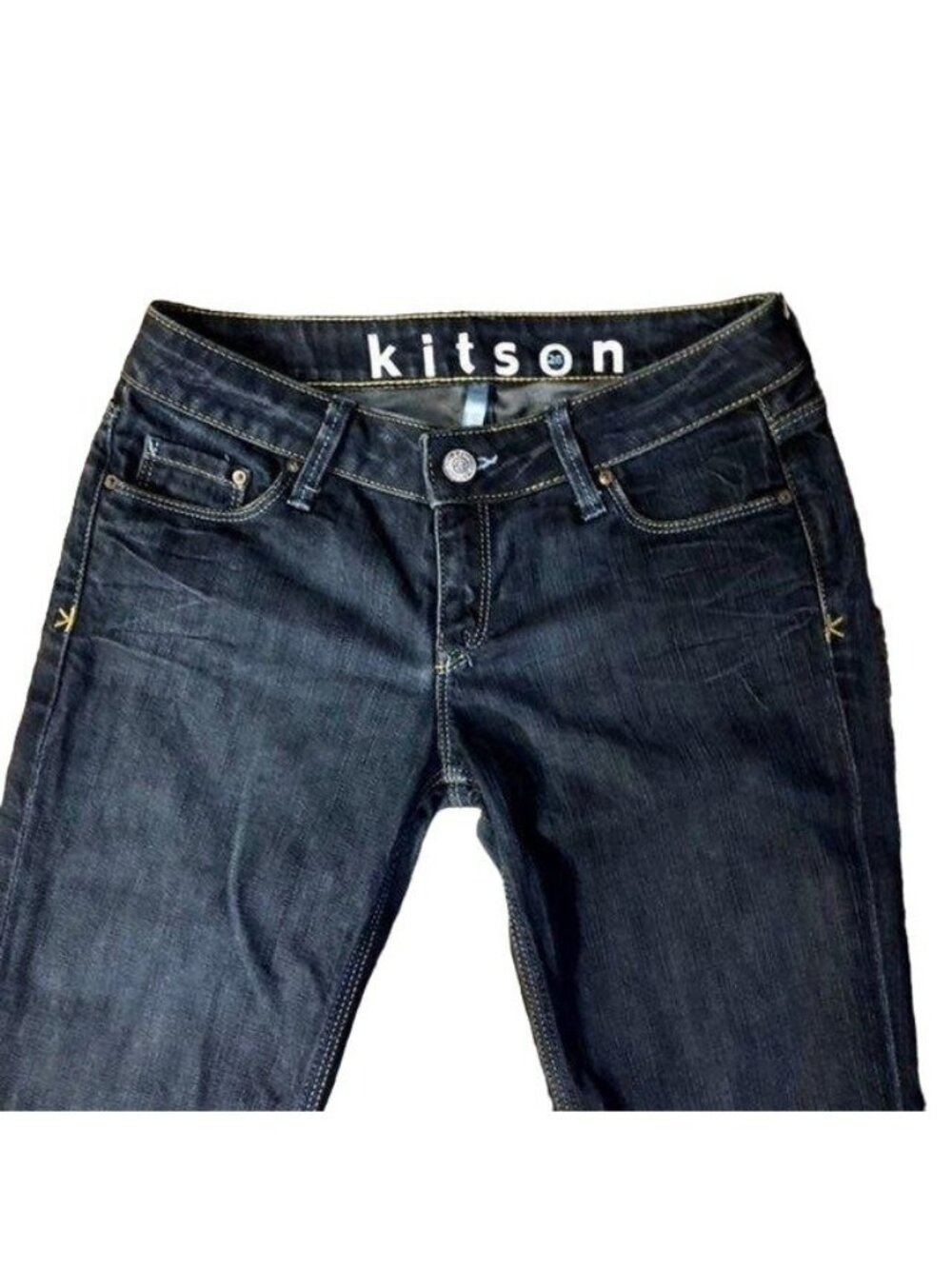 Kitson Robertson Rock Me Low Rise Jeans Womens 26 Used Bootcut Y2K - Picture 5 of 12